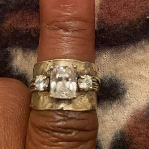 Italian hammered sterling silver ring